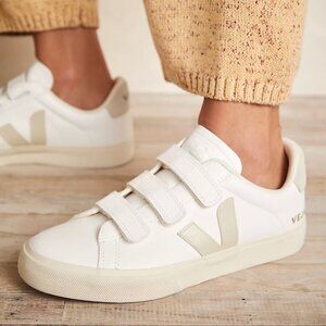 NEW Veja Recife Sneakers - White/Natural - Velcro Styles Size 7 + 8 - NIB